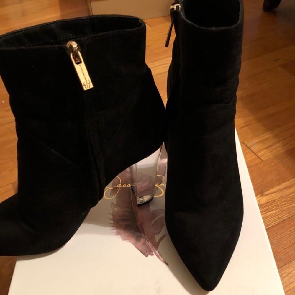 Jessica Simpson black suede booties